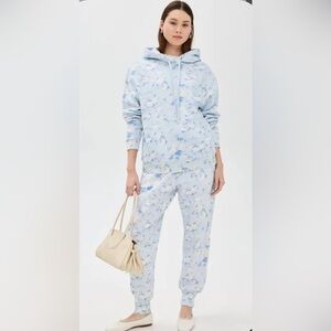 NWT LoveShackFancy Lolana Blue floral Jogger sweatpants - XS